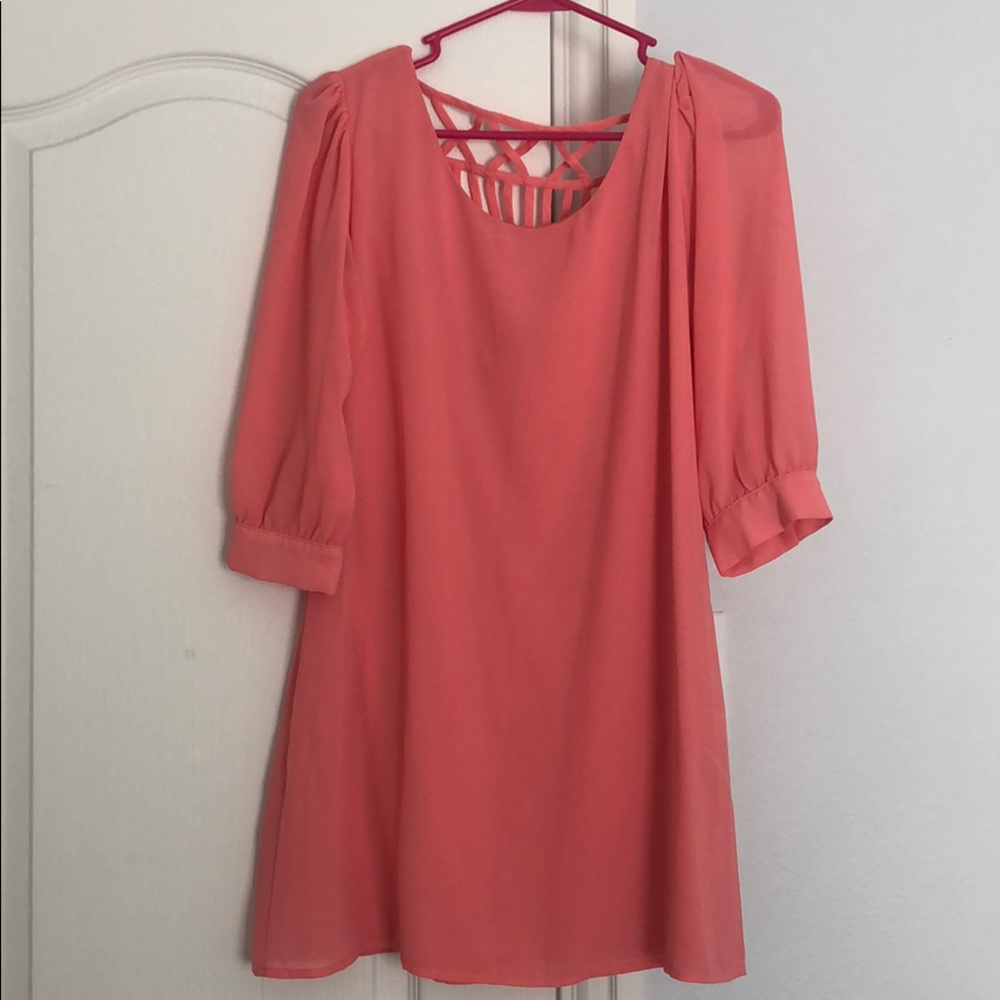 Want and Need coral dress in Small